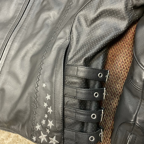 Icon black “bombshell” leather motorcycle jacket - Picture 10 of 10